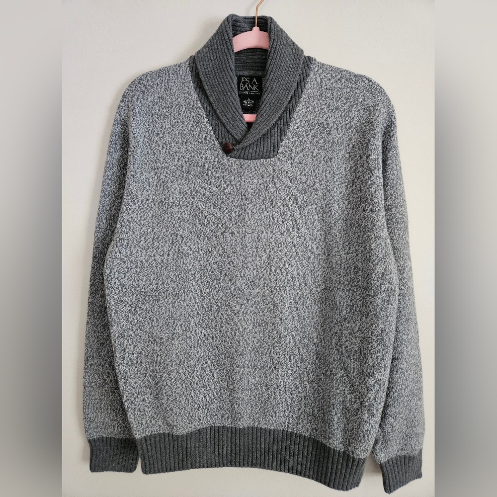 NWT Jos A Bank Charcoal Grey Shaw Collar Sweater Executive Collection Mens Sz L